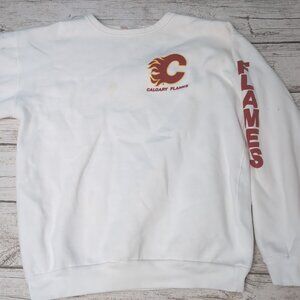 Vintage Calgary Flames Made In Canada Crewneck Sweater Men Size Large